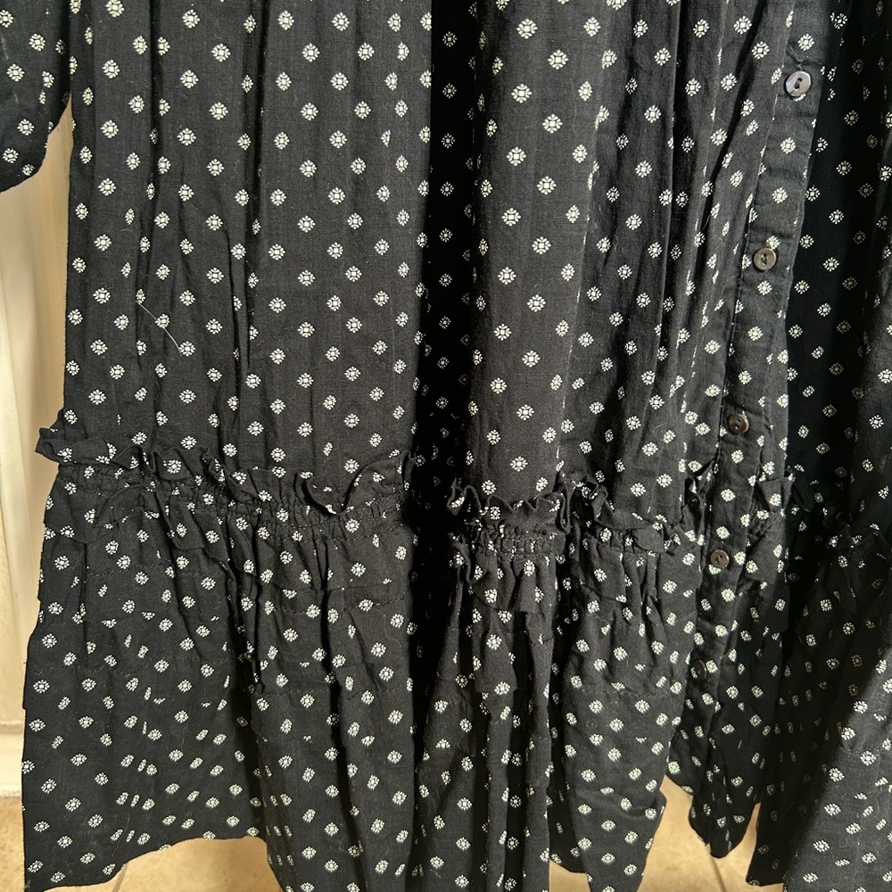 Free People Black Mini Dress with White Dot Print - Picture 5 of 8